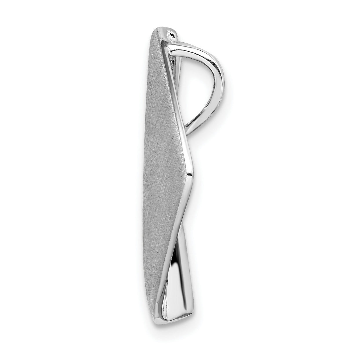 Sterling Silver Geometric Pendant with Asymmetrical Brushed and Polished Design