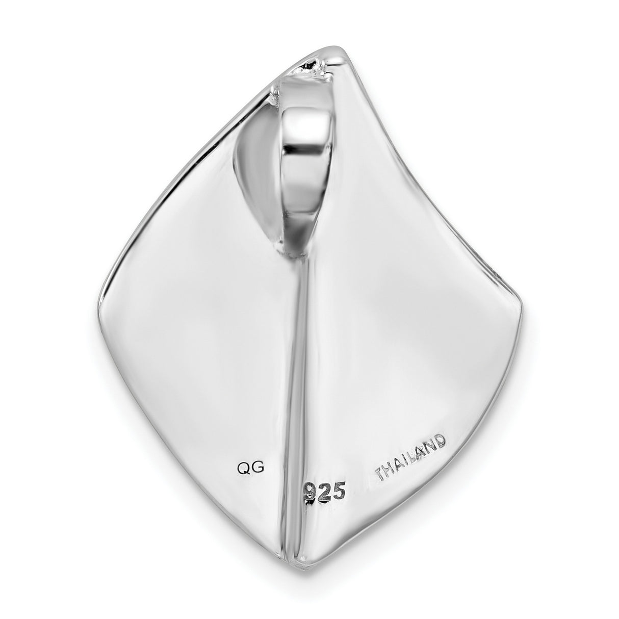 Sterling Silver Geometric Pendant with Asymmetrical Brushed and Polished Design