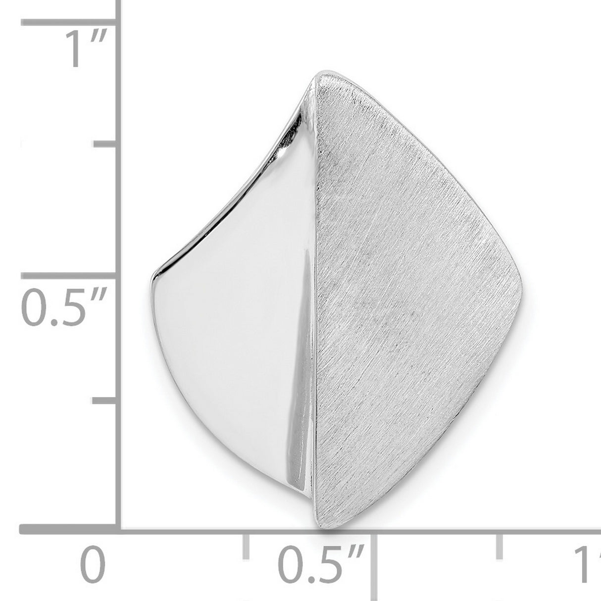 Sterling Silver Geometric Pendant with Asymmetrical Brushed and Polished Design