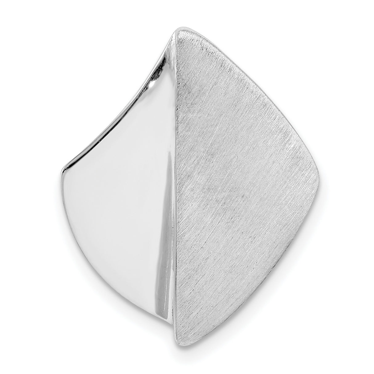 Sterling Silver Geometric Pendant with Asymmetrical Brushed and Polished Design