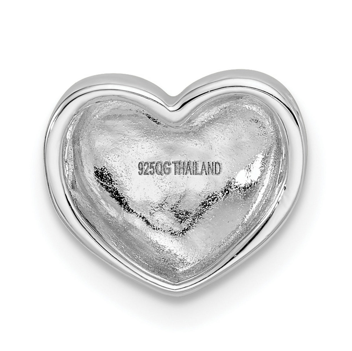 Sterling Silver Heart Charm Bead with Brushed Finish, Minimalist Romantic Design