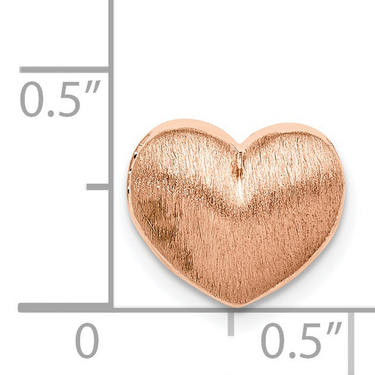 Sterling Silver Heart Charm Pendant with Brushed Rose Gold Finish, Minimalist Design