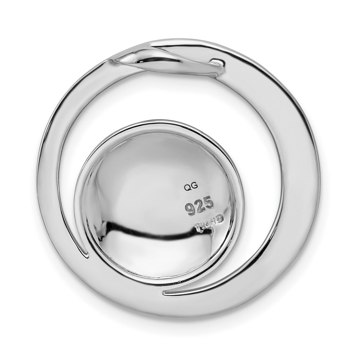 Sterling Silver Circular Pendant with Brushed Texture and Minimal Open Circle Design