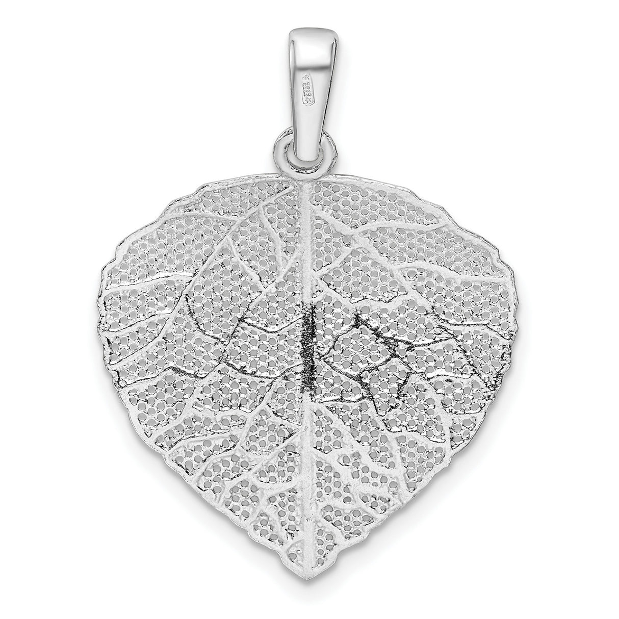 Sterling Silver Leaf Pendant with Veined Leaf Design, Nature-Inspired Botanical Jewelry for Women