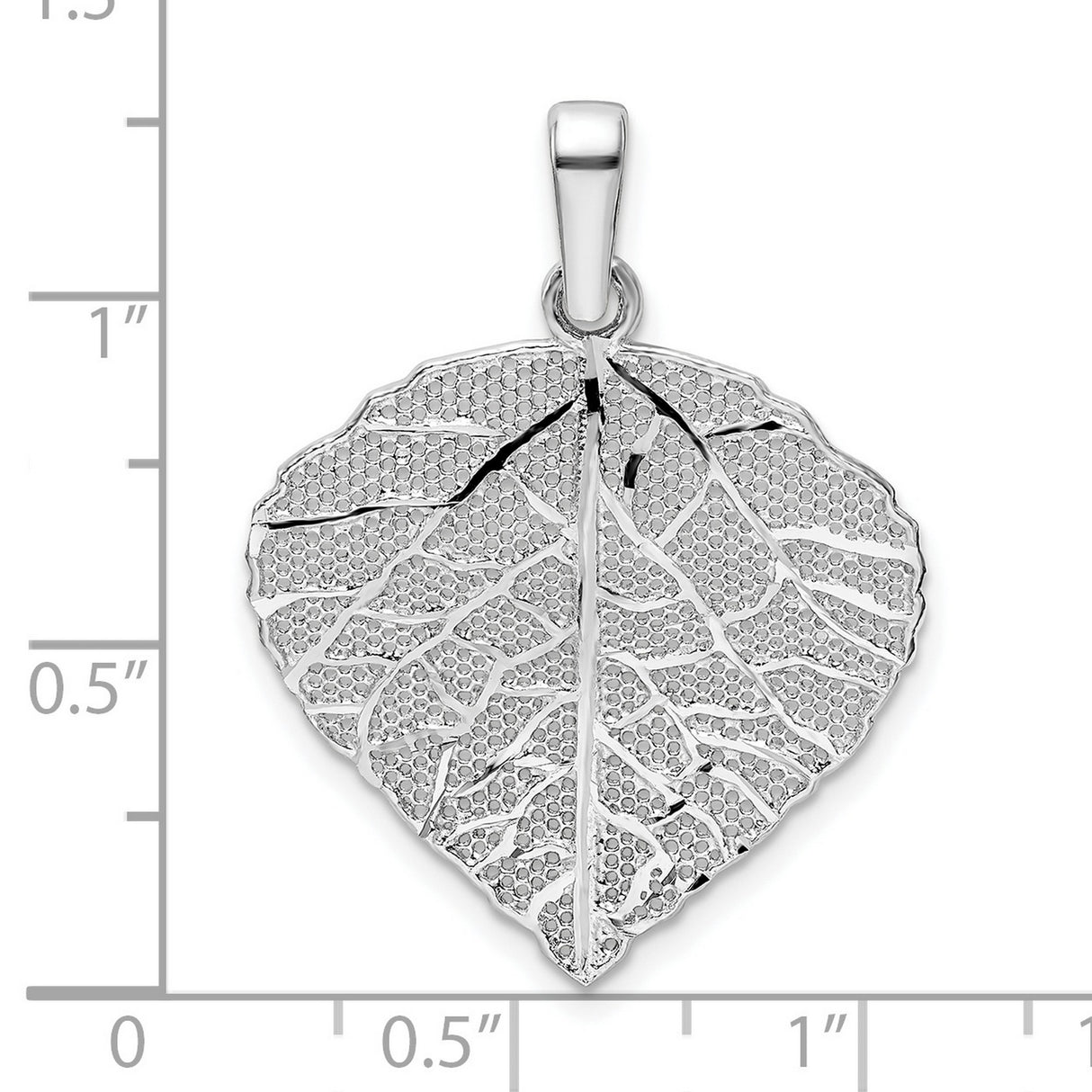 Sterling Silver Leaf Pendant with Veined Leaf Design, Nature-Inspired Botanical Jewelry for Women