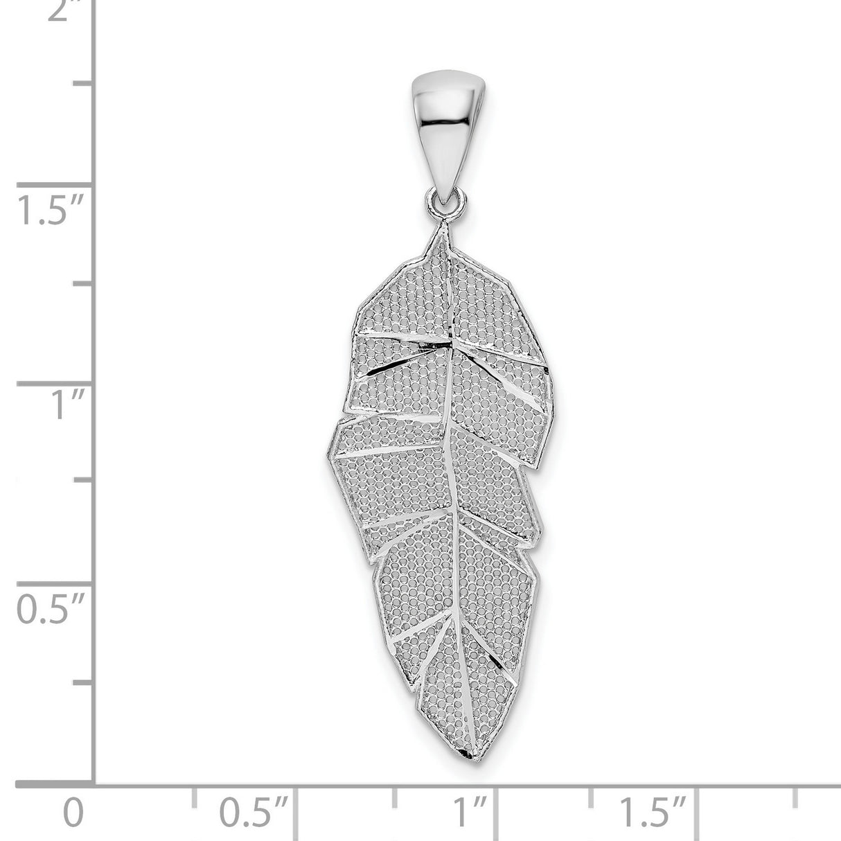 Sterling Silver Feather Pendant, Textured Boho Nature-Inspired Design for Women, 18 Inch Chain Included