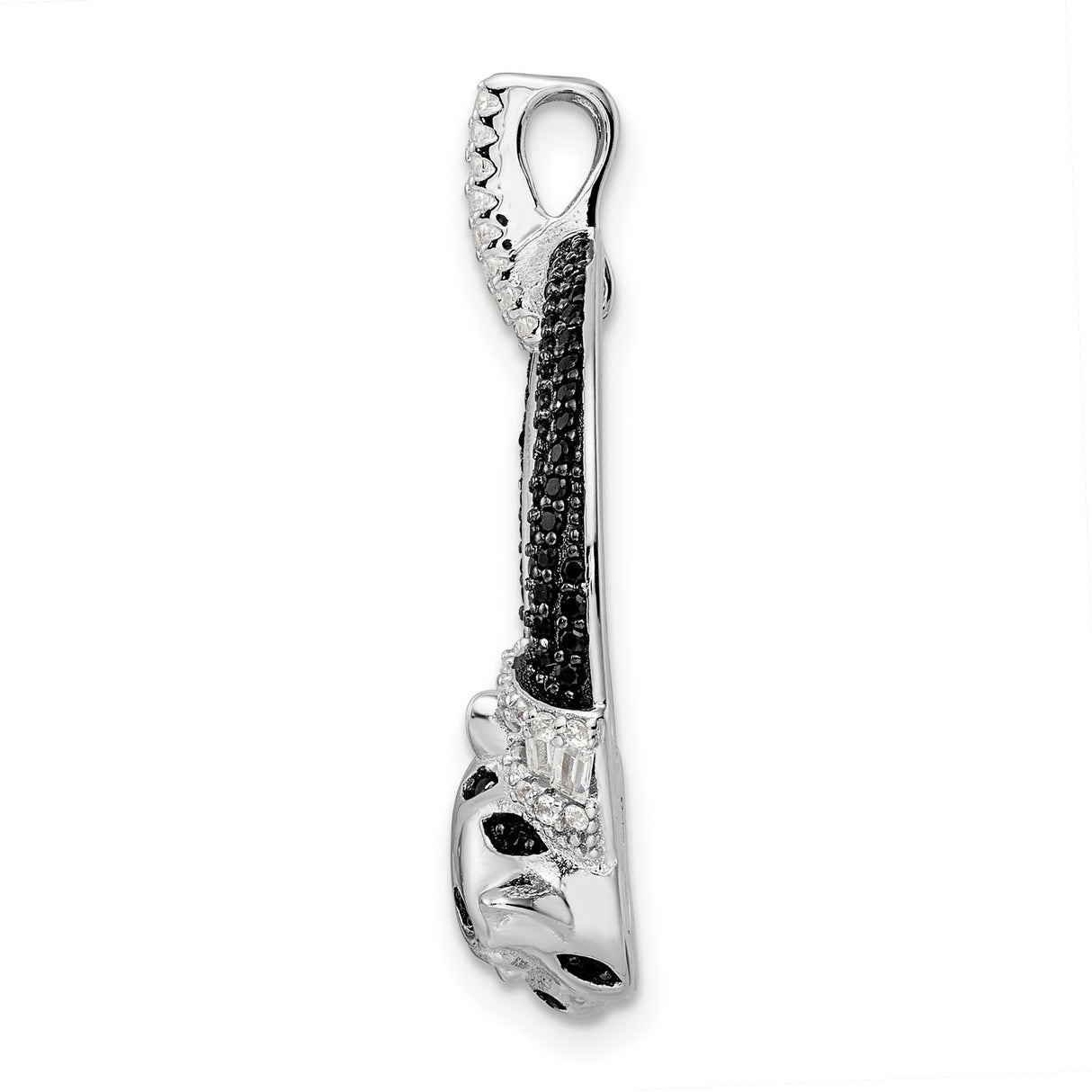 Sterling Silver Panther Pendant with Cubic Zirconia, Two Panther Heads, Jungle Theme