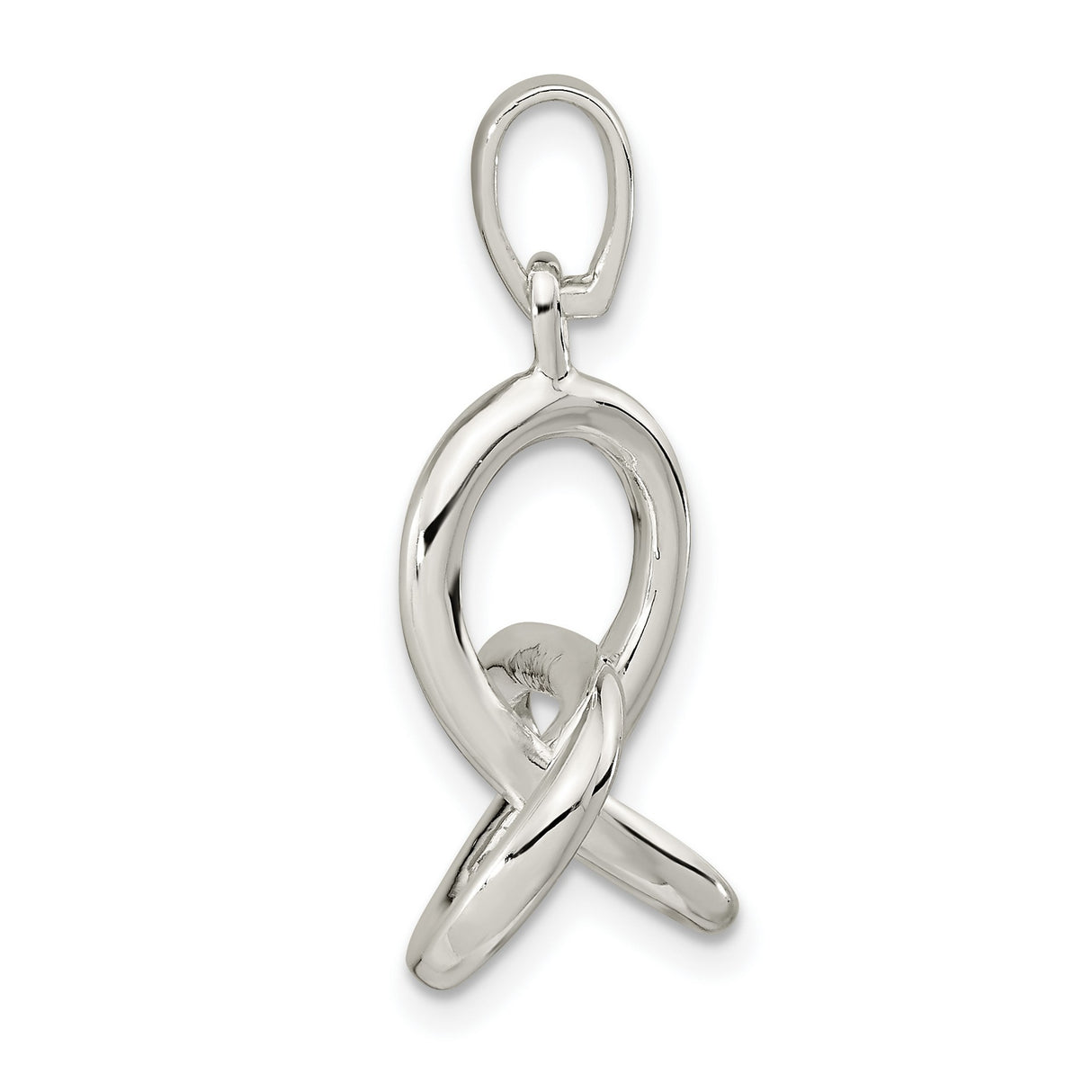 Sterling Silver Celtic Triquetra Pendant with Polished Knot Design