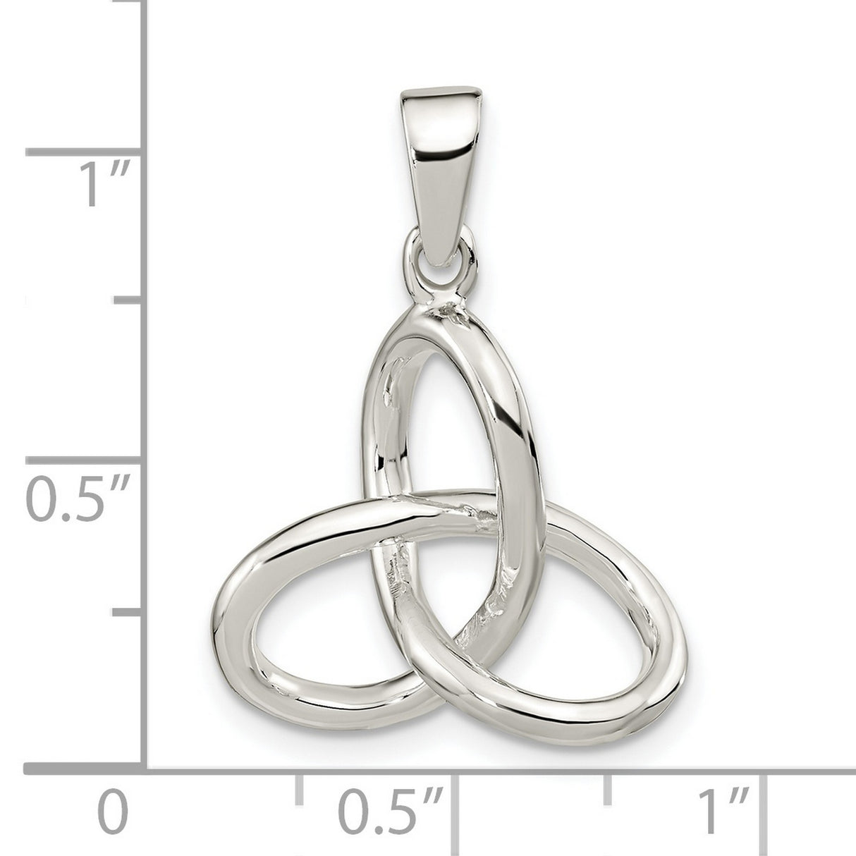 Sterling Silver Celtic Triquetra Pendant with Polished Knot Design