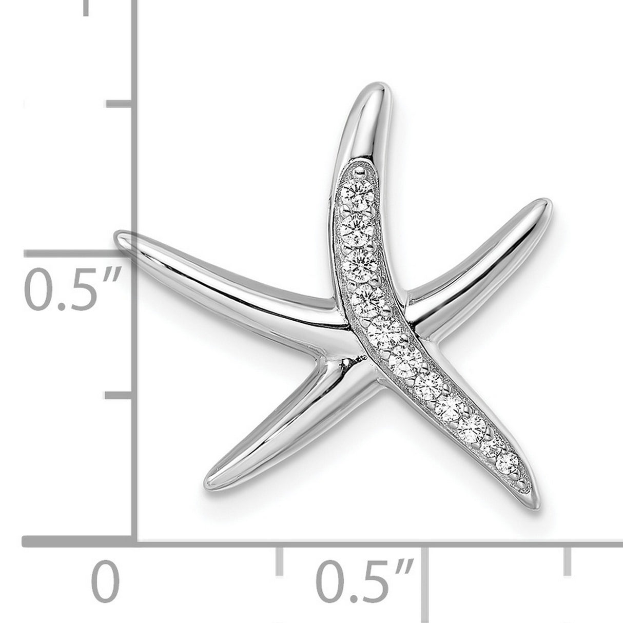 Sterling Silver Starfish Pendant with Cubic Zirconia, Ocean-Inspired Nautical Jewelry for Women