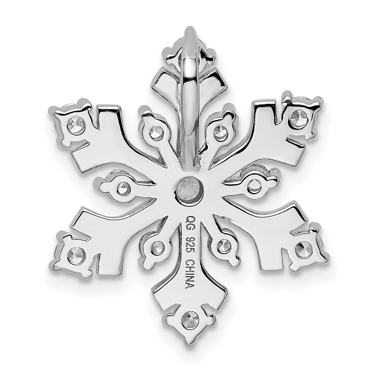 Sterling Silver Snowflake Pendant with Cubic Zirconia, Winter Inspired Design for Women