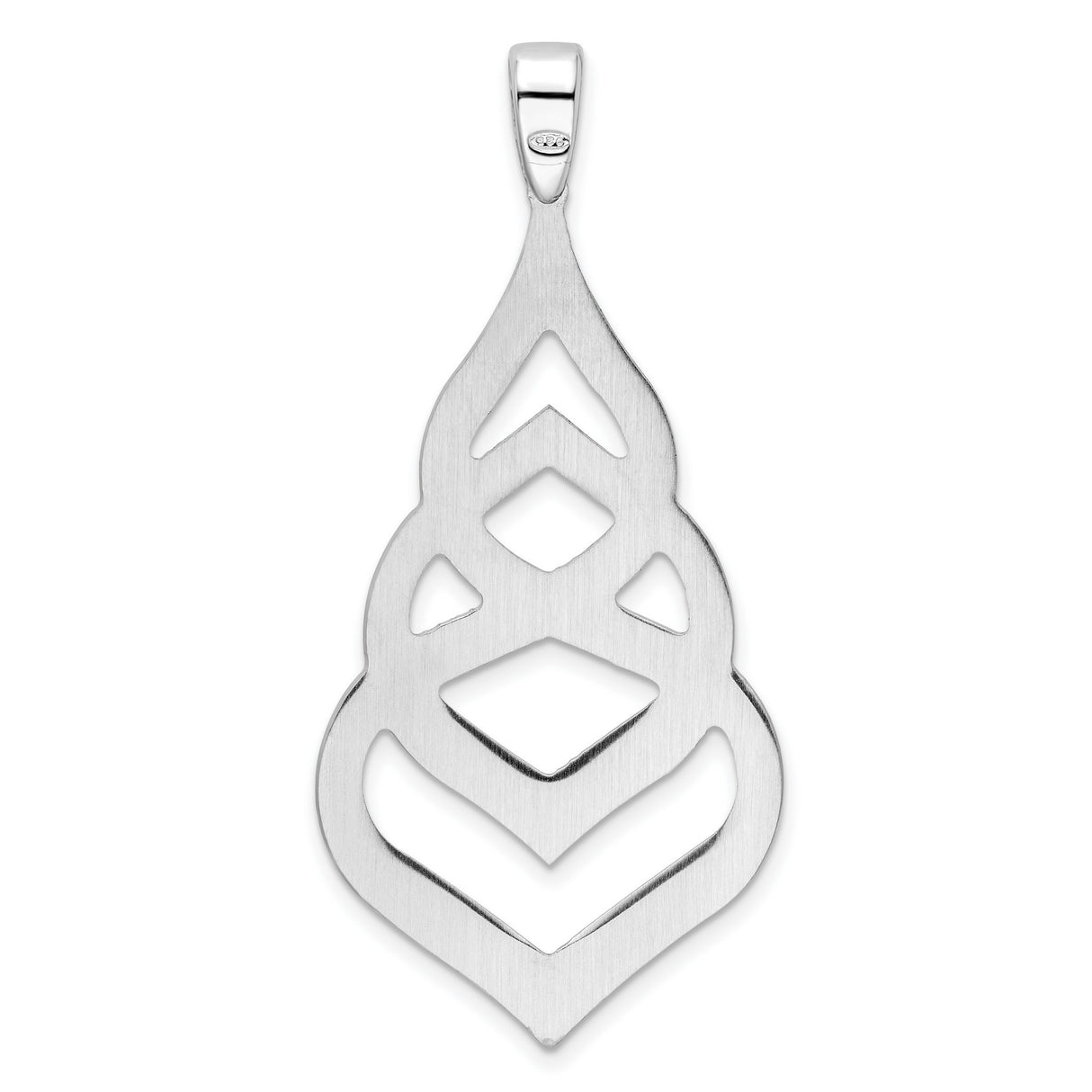 Sterling Silver Celtic Pendant with Teardrop and Interlocking Heart Knot Design