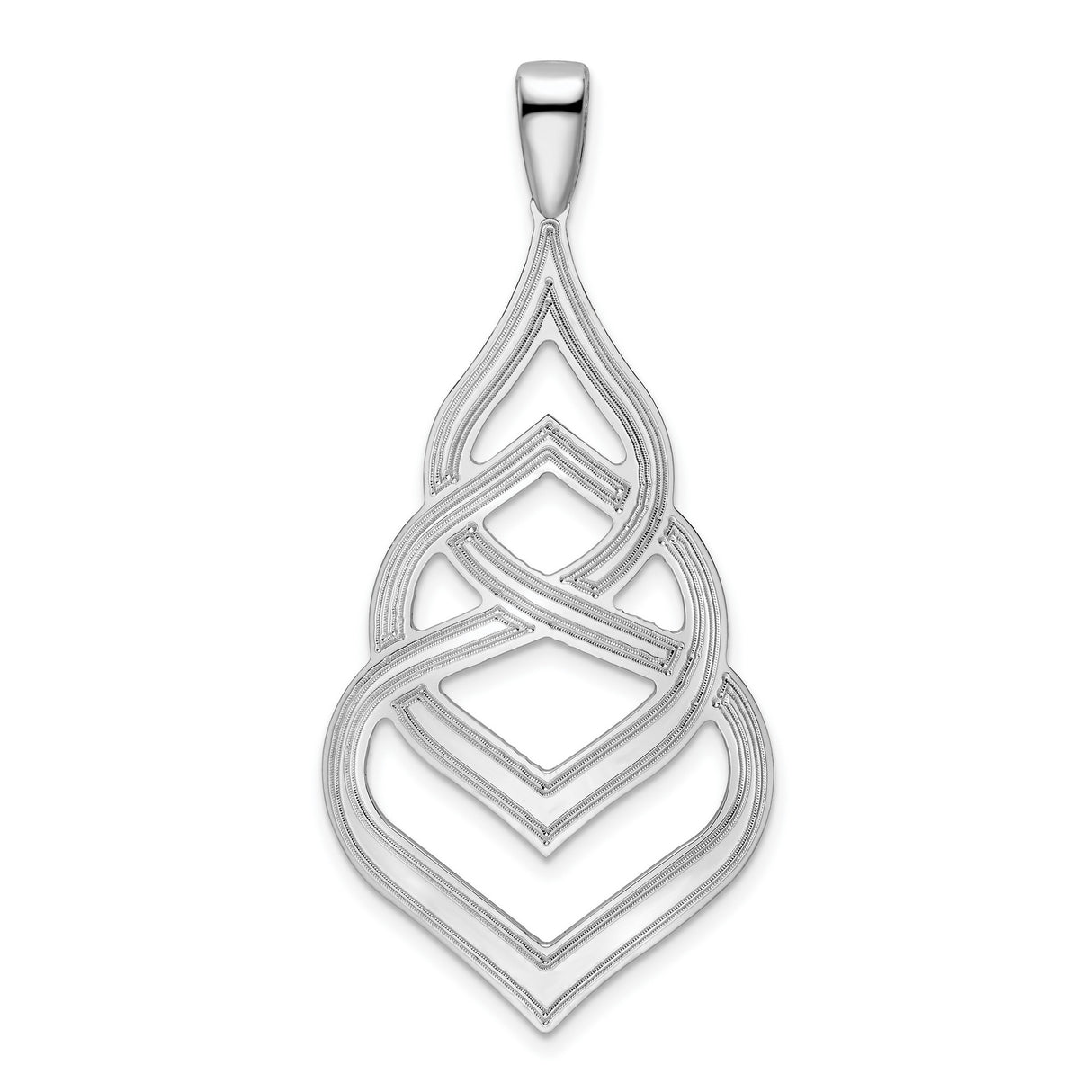 Sterling Silver Celtic Pendant with Teardrop and Interlocking Heart Knot Design