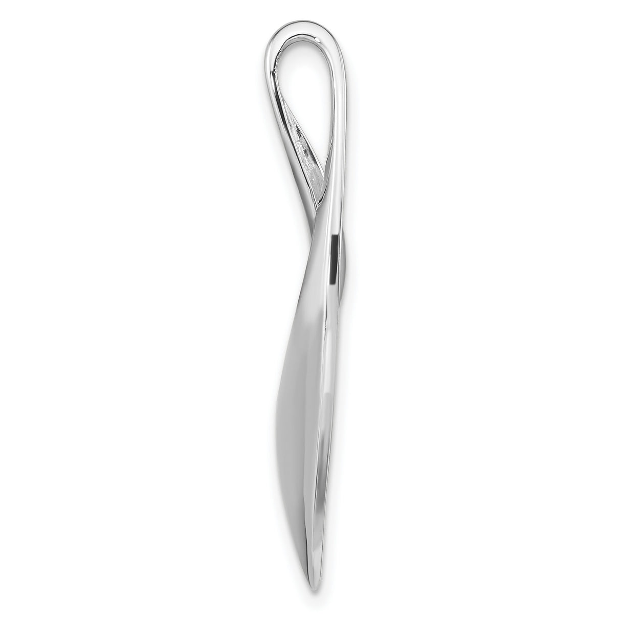 Sterling Silver Leaf Pendant with Brushed and Polished Finish, Modern Organic Design for Women