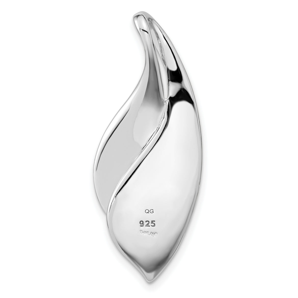 Sterling Silver Leaf Pendant with Brushed and Polished Finish, Modern Organic Design for Women