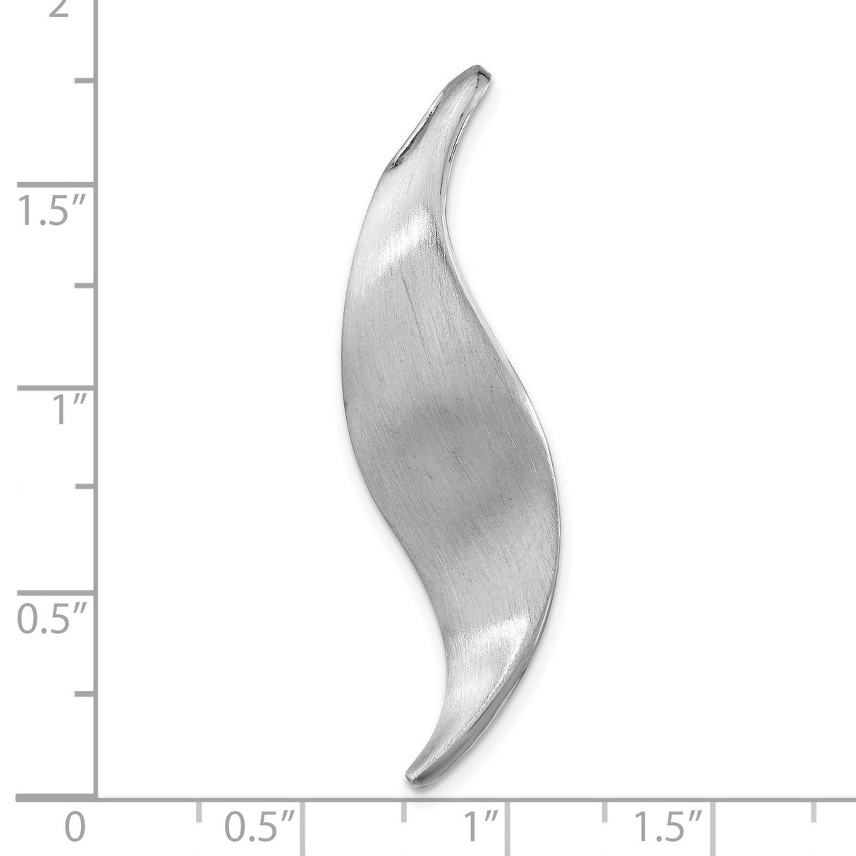 Sterling Silver Flame Pendant with Brushed Finish, Minimalist Unisex Abstract Design