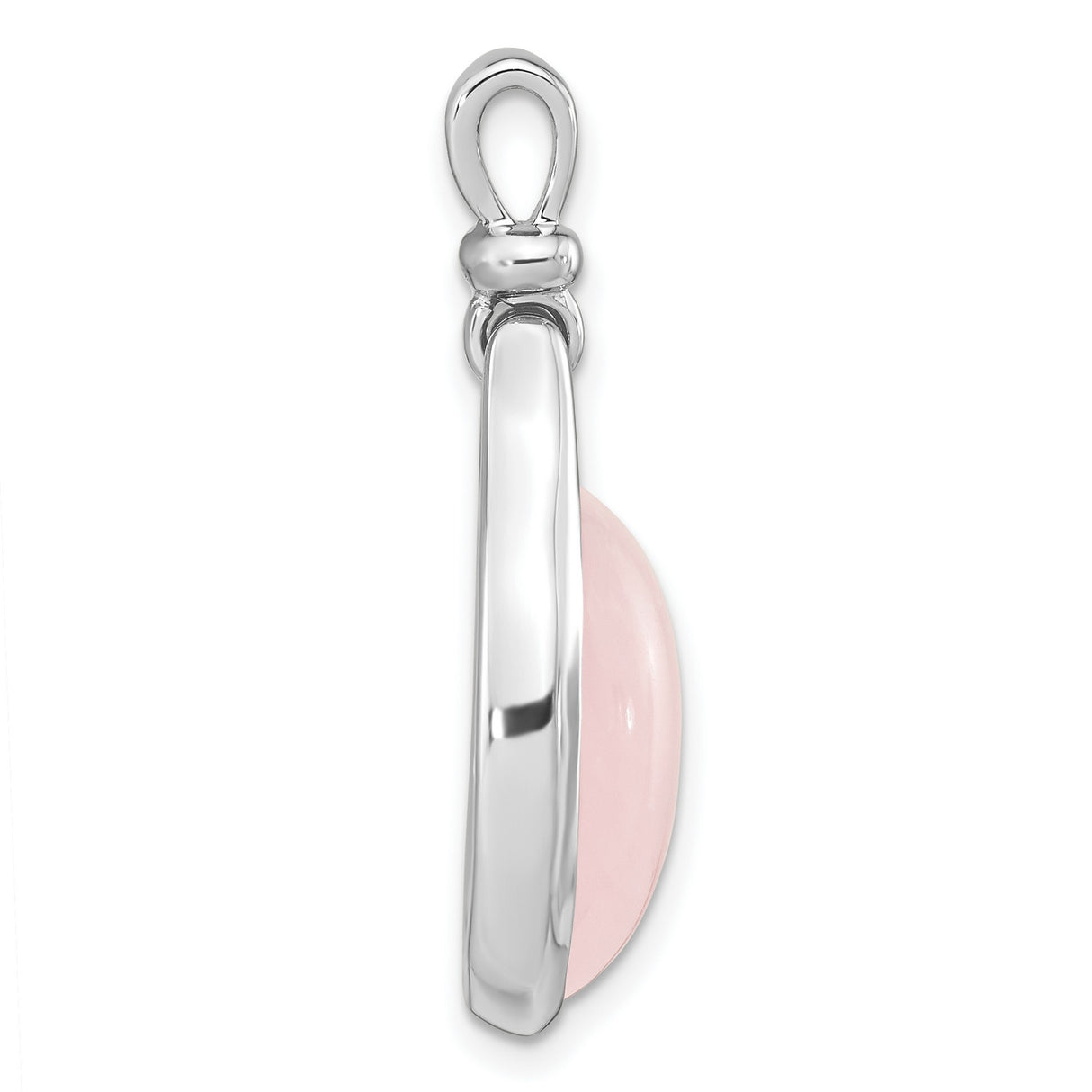 Sterling Silver Teardrop Pendant with Rose Quartz, Minimalist Healing Crystal Jewelry for Women