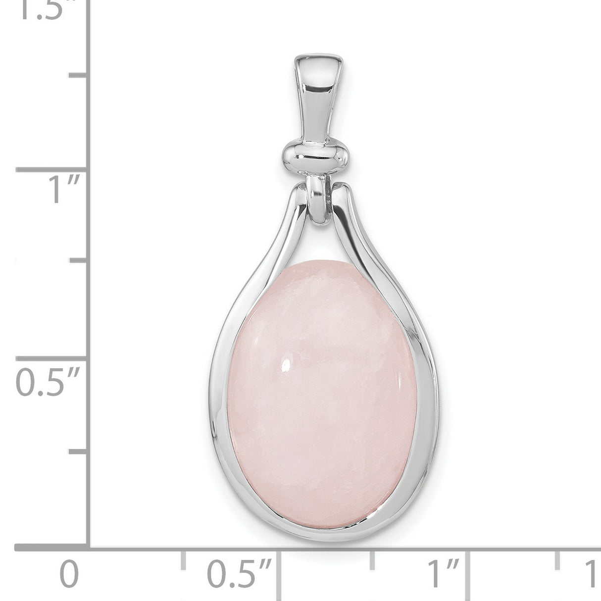 Sterling Silver Teardrop Pendant with Rose Quartz, Minimalist Healing Crystal Jewelry for Women