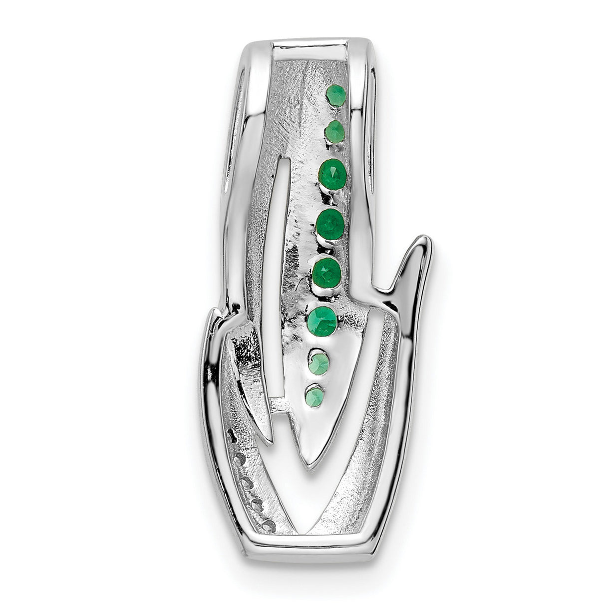 Sterling Silver Flame Pendant with Cubic Zirconia, Abstract Growth and Vitality Design for Women