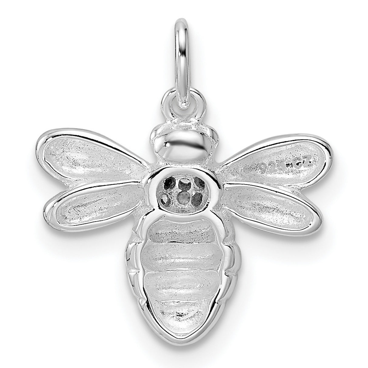 Sterling Silver Bee Pendant with Cubic Zirconia, Nature-Inspired Honeybee Charm for Women