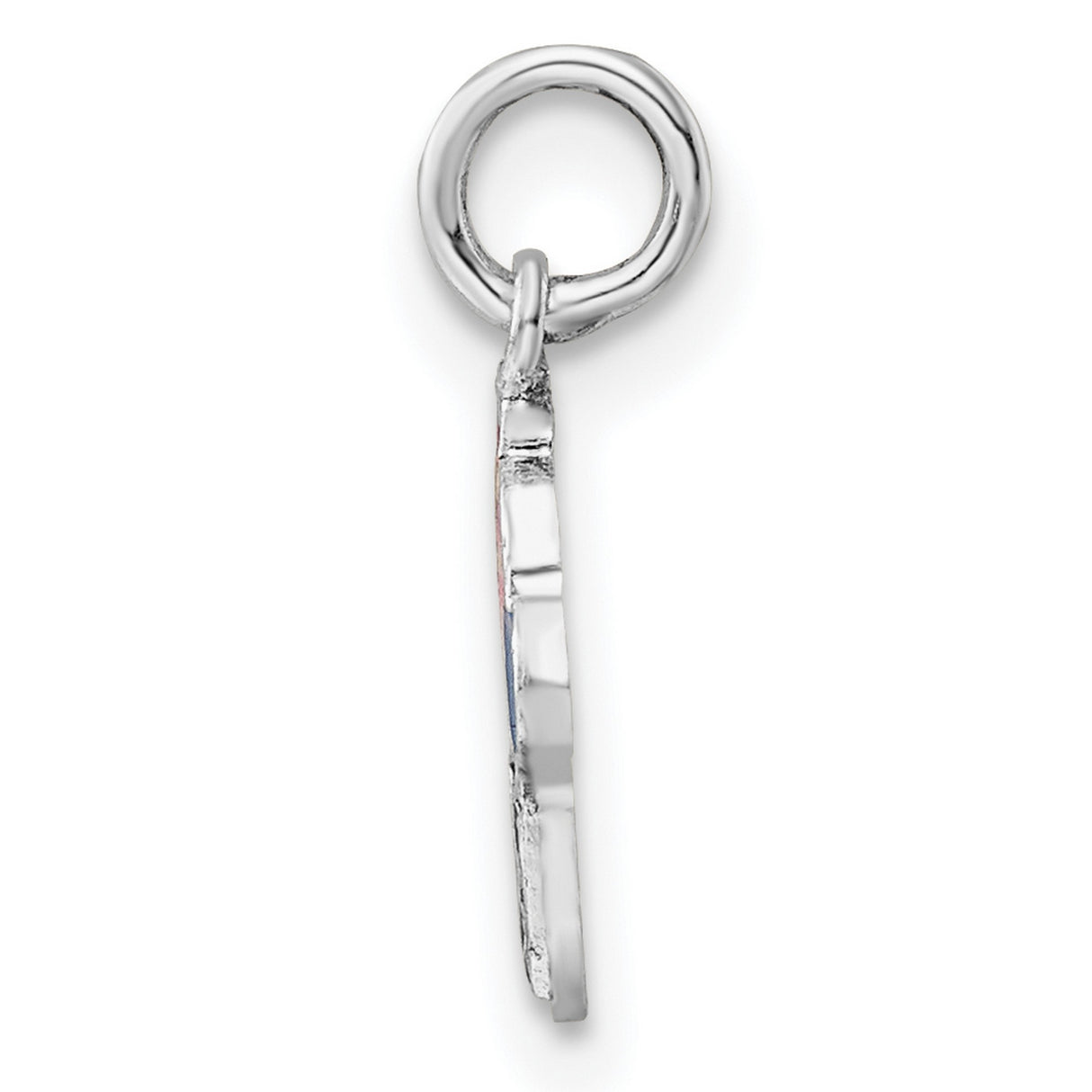 Sterling Silver Ice Cream Cone Pendant with Pink Yellow Blue Enamel, Whimsical Summer Charm