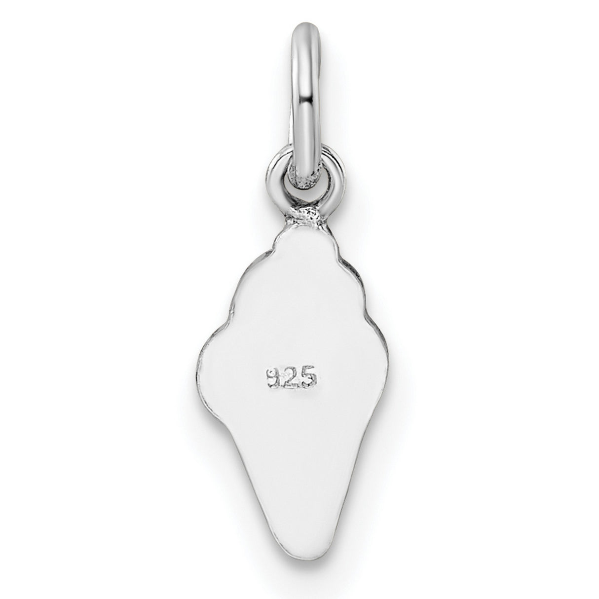 Sterling Silver Ice Cream Cone Pendant with Pink Yellow Blue Enamel, Whimsical Summer Charm