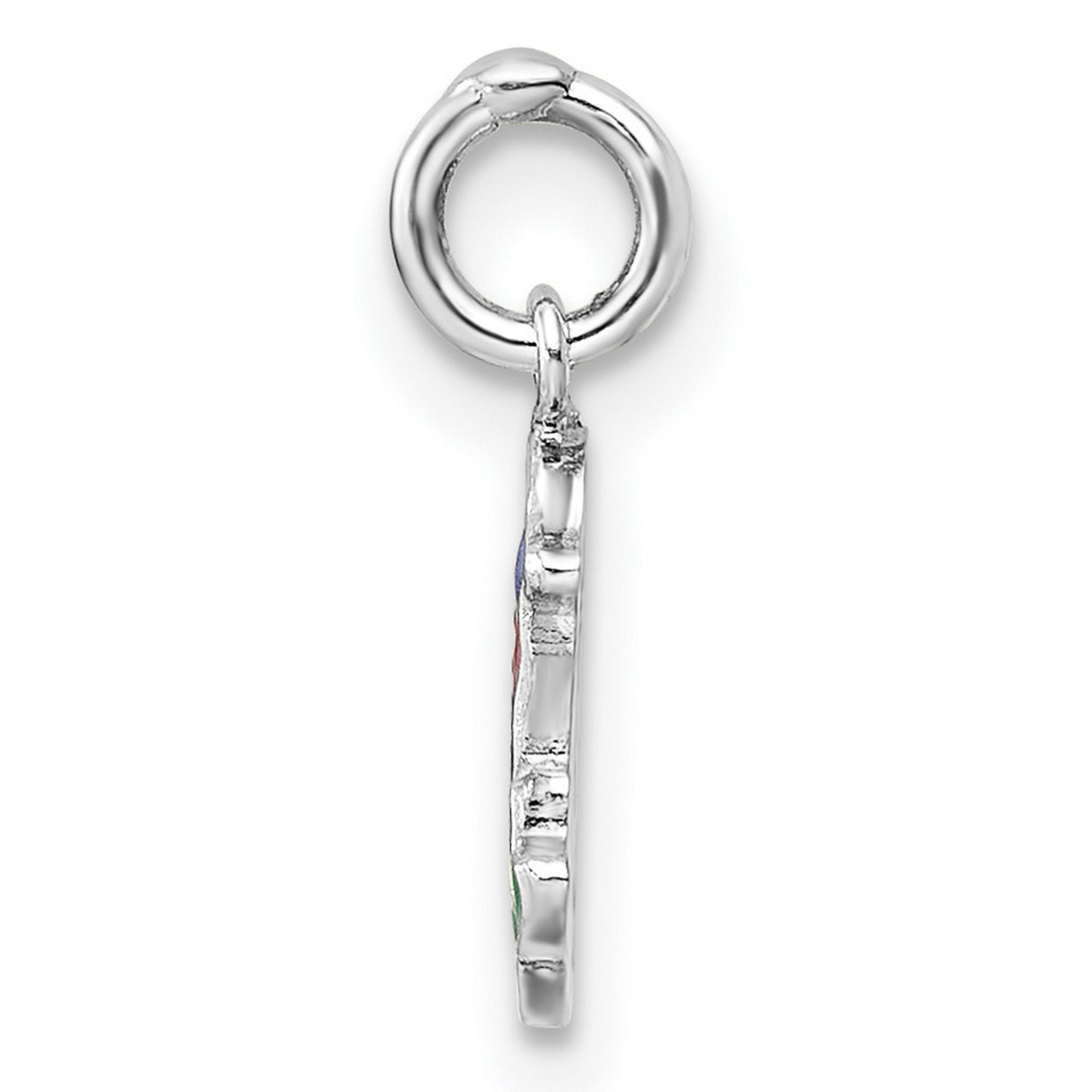 Sterling Silver Mermaid Pendant with Enamel Detailing, Red Hair and Green Tail