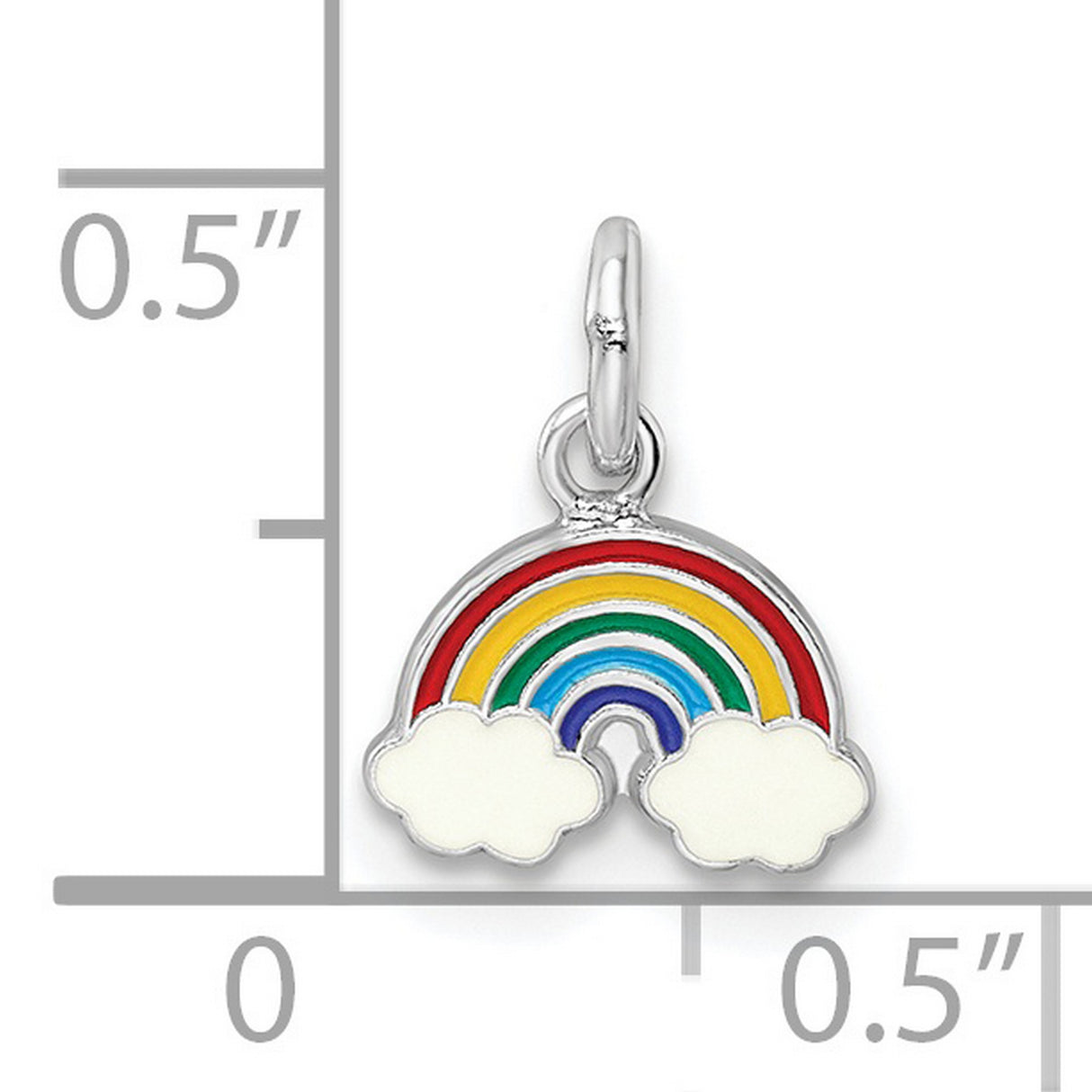 Sterling Silver Rainbow Pendant with Colorful Enamel Clouds, Symbol of Hope and Inclusivity