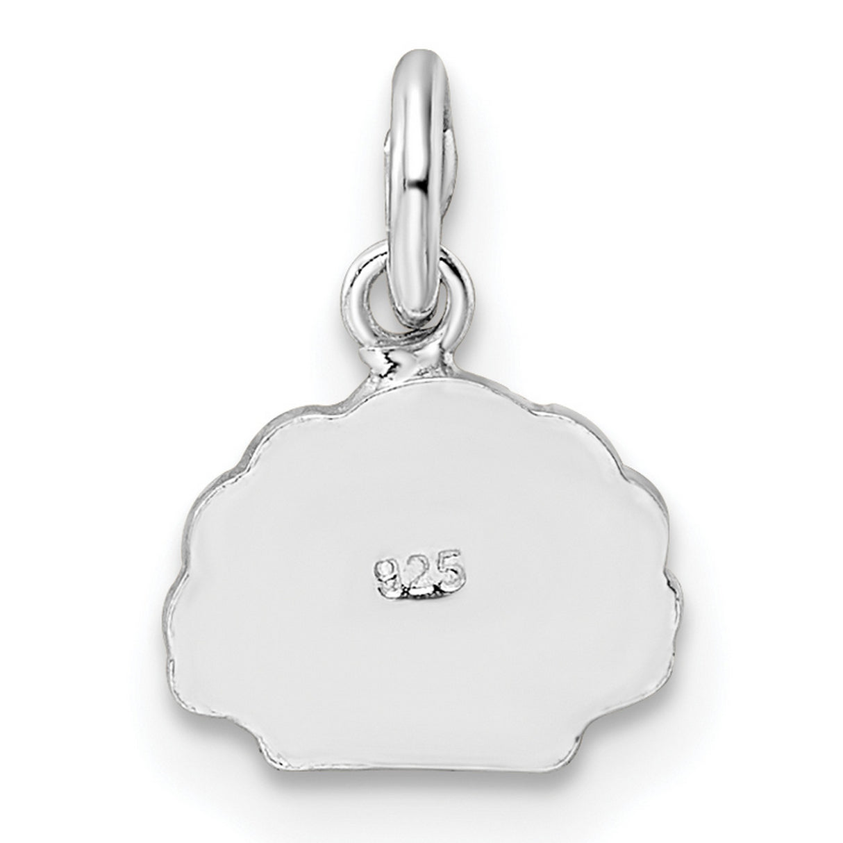 Sterling Silver Seashell Pendant with Pink and Yellow Enamel, Coastal Beach Style