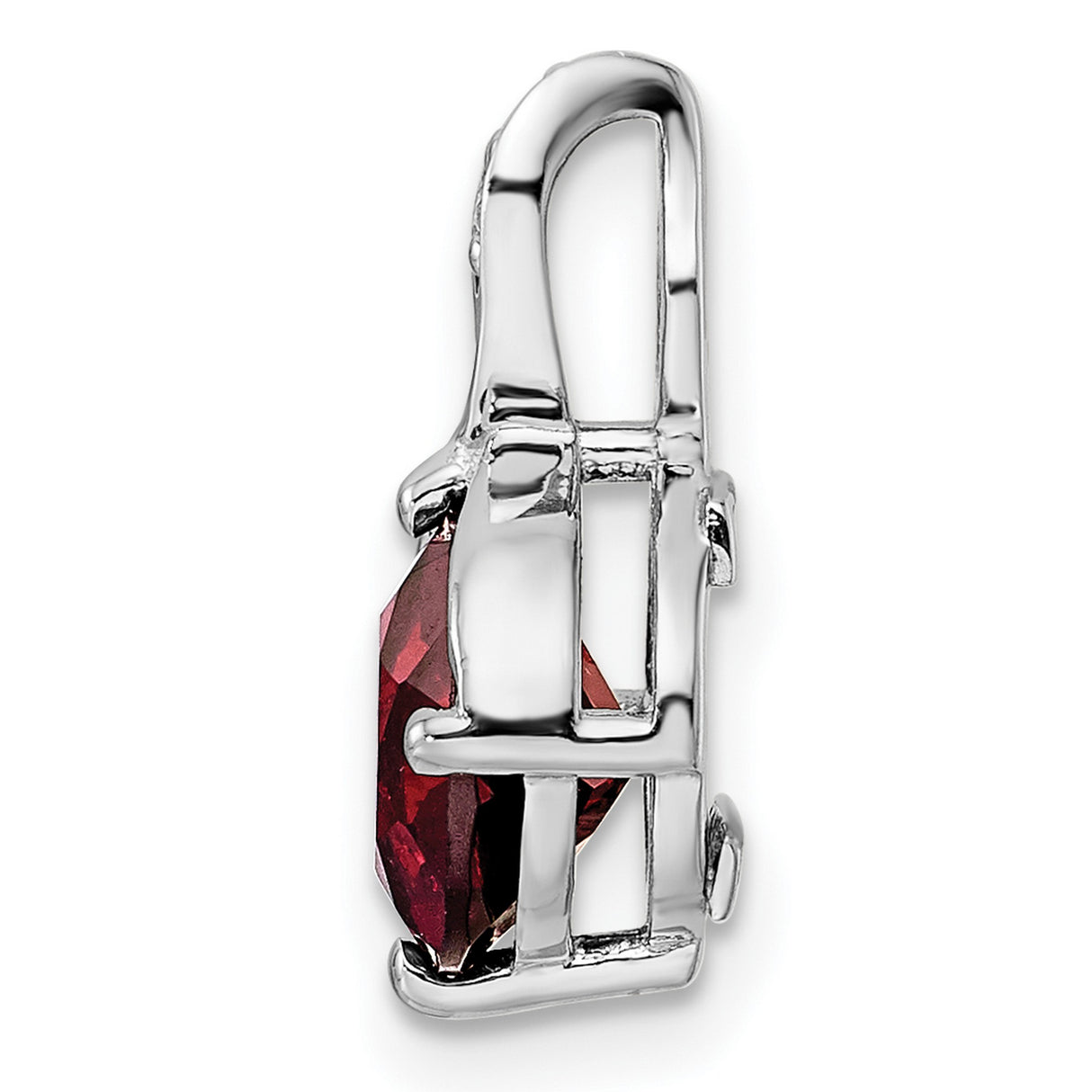 Sterling Silver Infinity Pendant with Garnet and White Cubic Zirconia