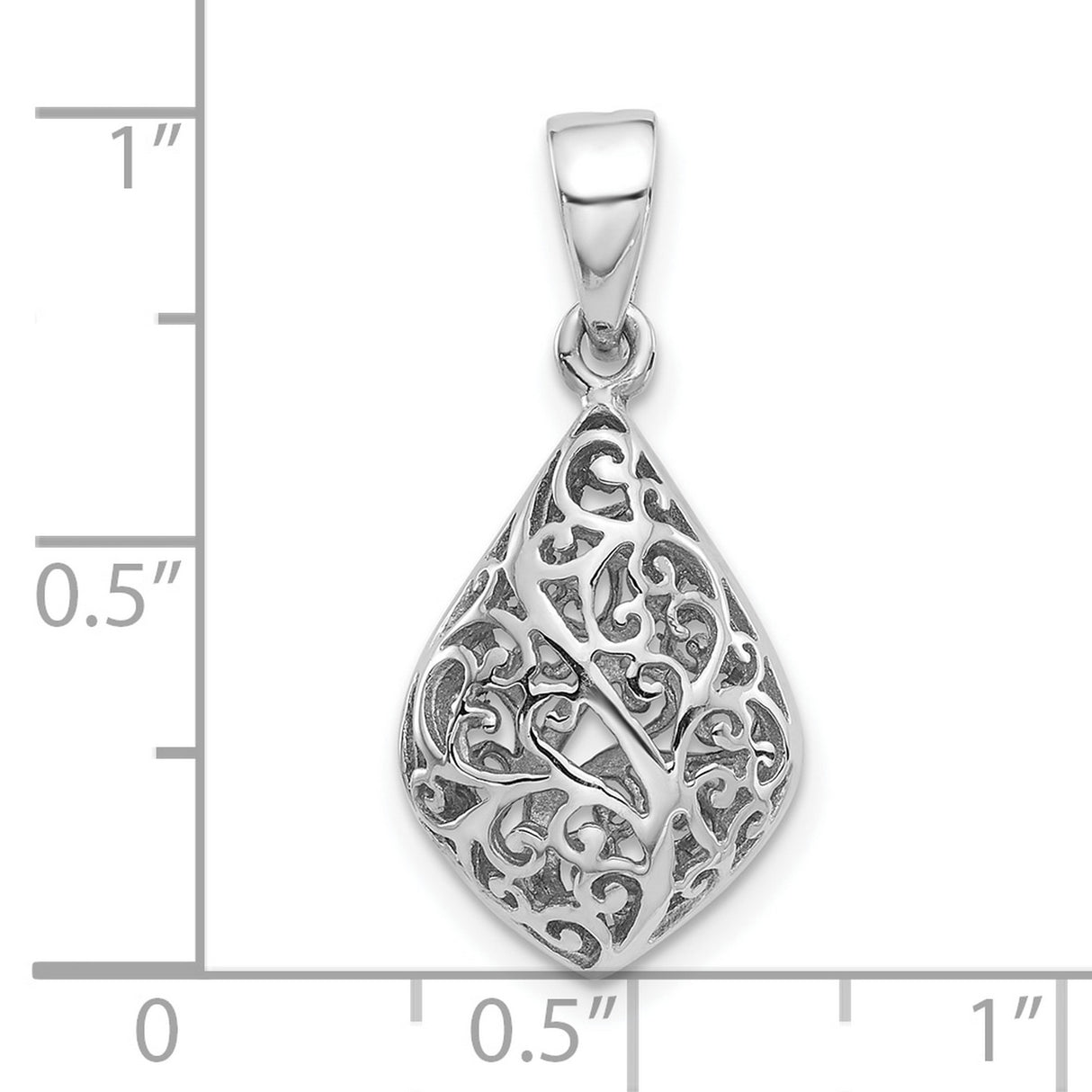 Sterling Silver Teardrop Pendant with Filigree Cutout Ichthys Fish Symbol, Christian Jewelry for Women