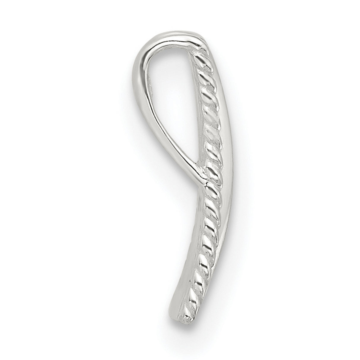 Sterling Silver Pendant with Tapered Bail and Twisted Rope Detailing
