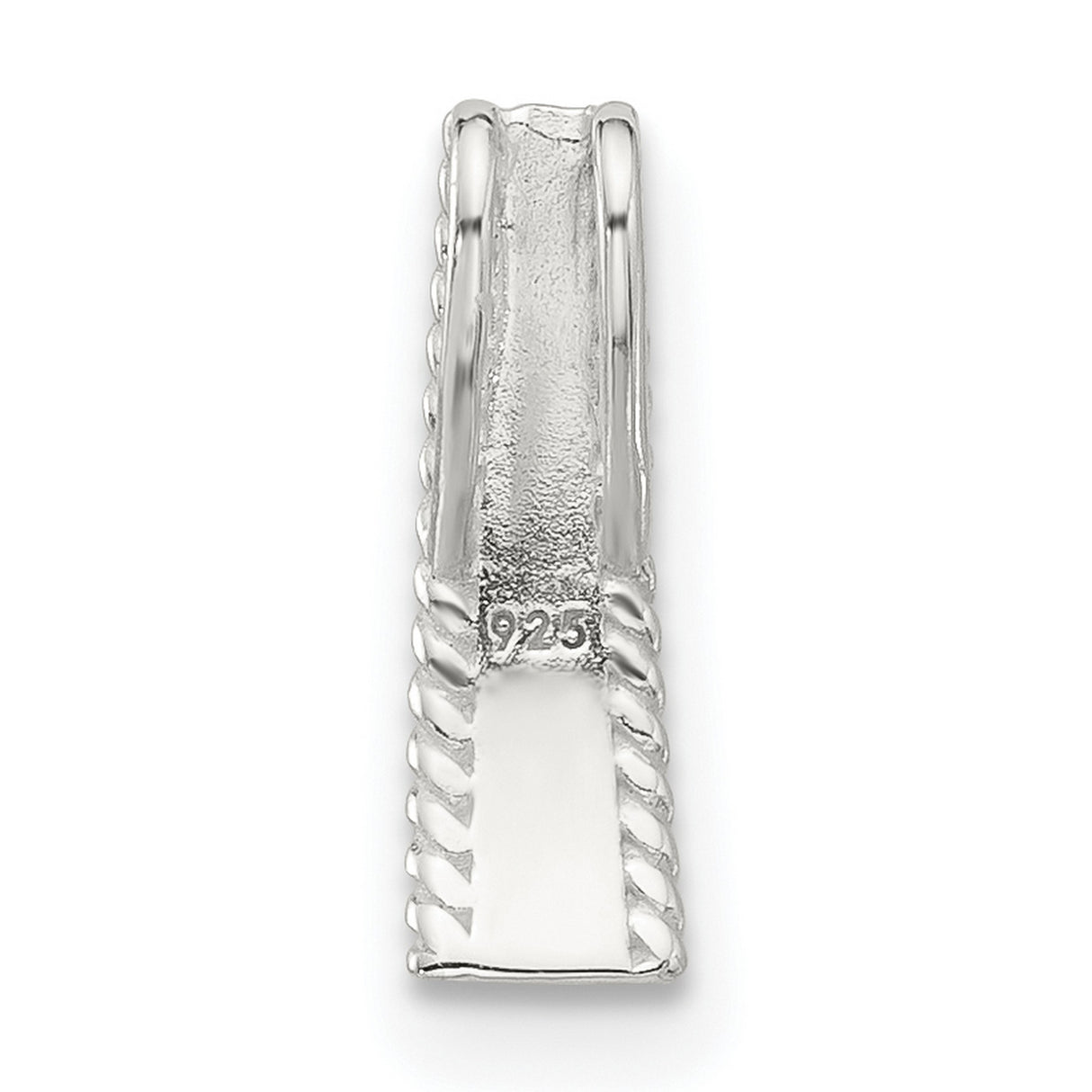 Sterling Silver Pendant with Tapered Bail and Twisted Rope Detailing