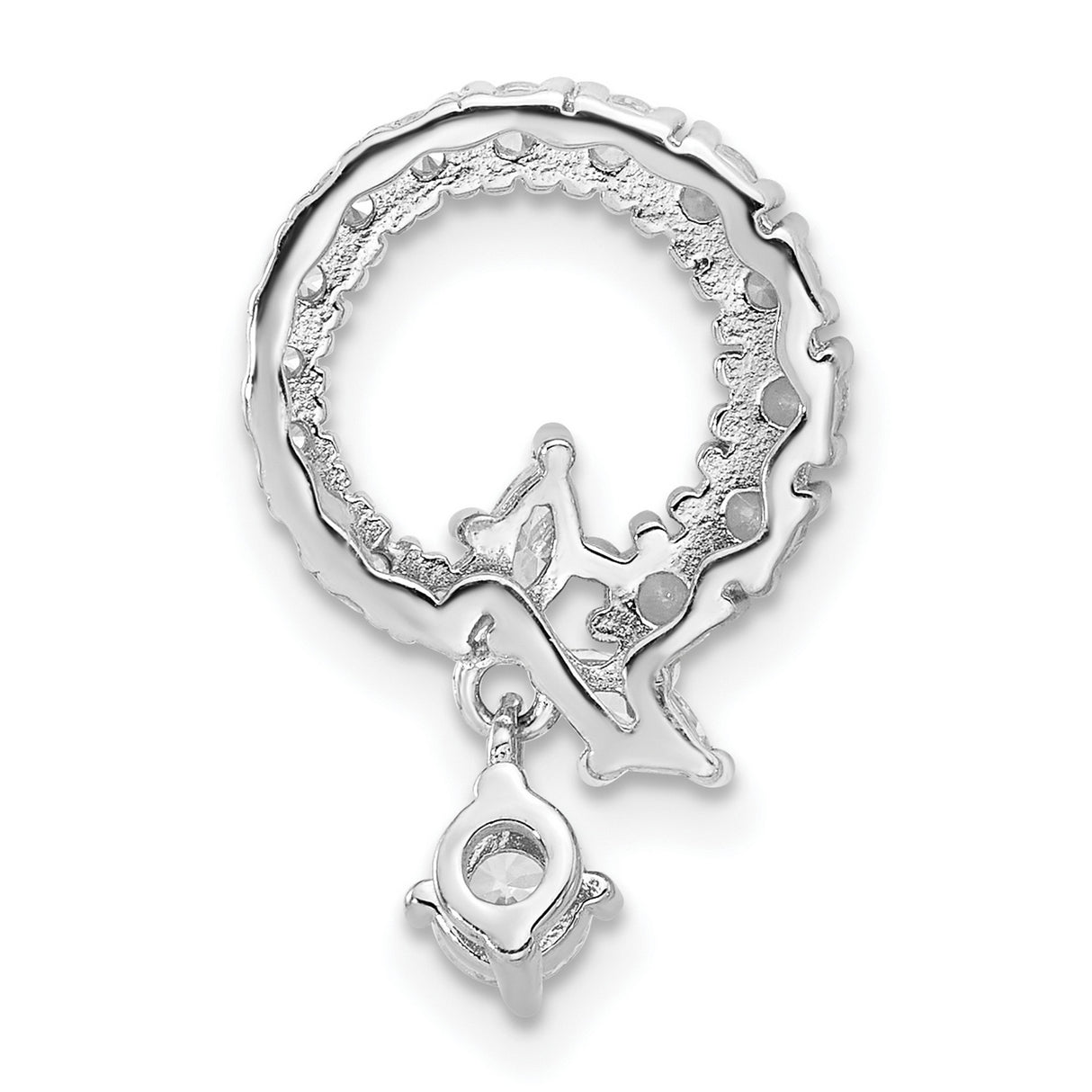 Sterling Silver Venus Symbol Pendant with Cubic Zirconia, Feminist Empowerment Jewelry