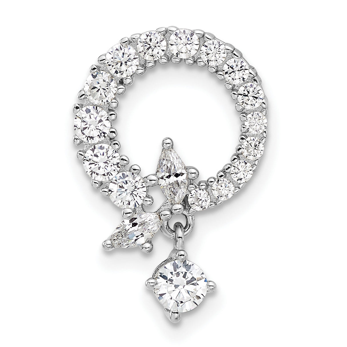 Sterling Silver Venus Symbol Pendant with Cubic Zirconia, Feminist Empowerment Jewelry