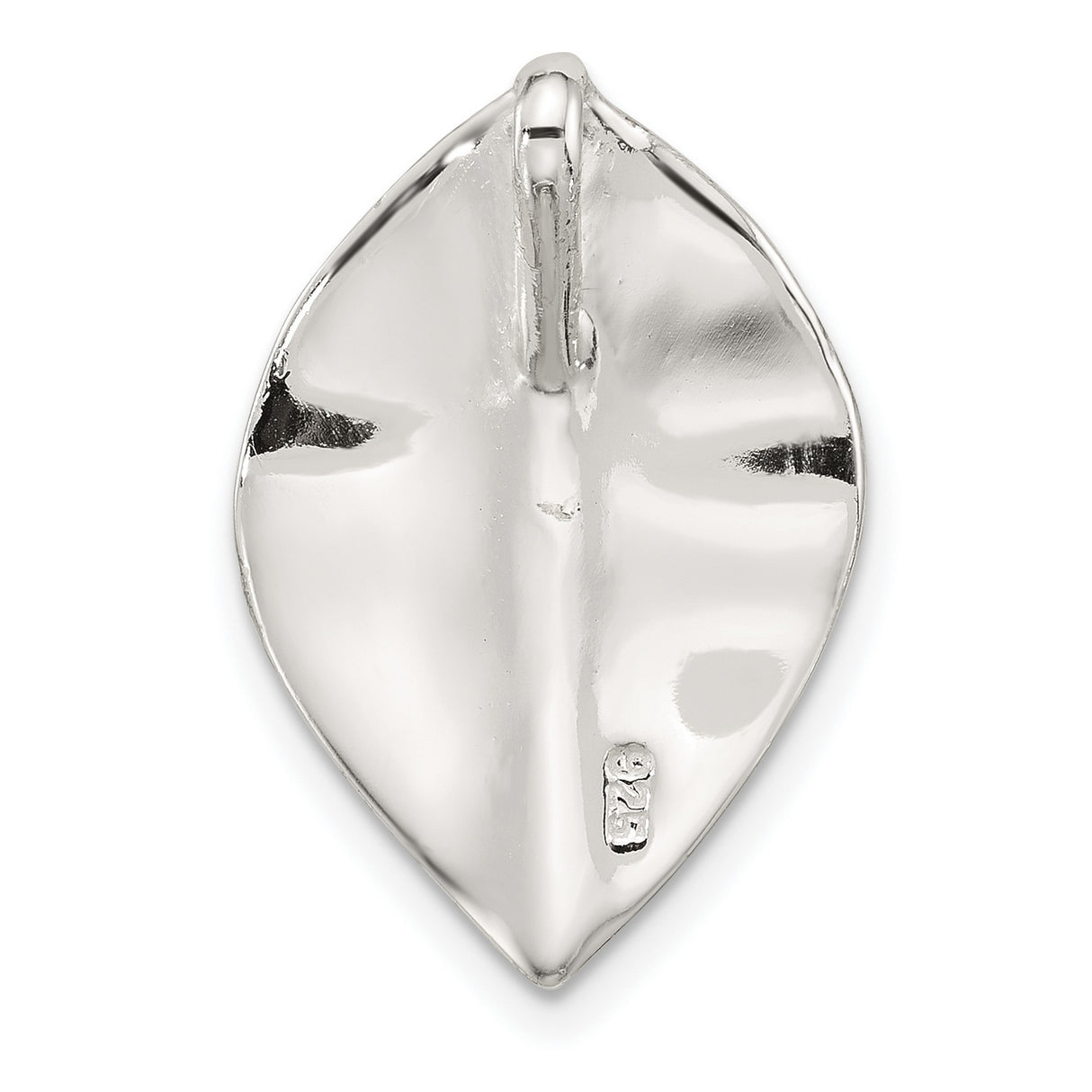 Sterling Silver Leaf Pendant with Black Onyx, Oxidized Finish, Nature Inspired Design