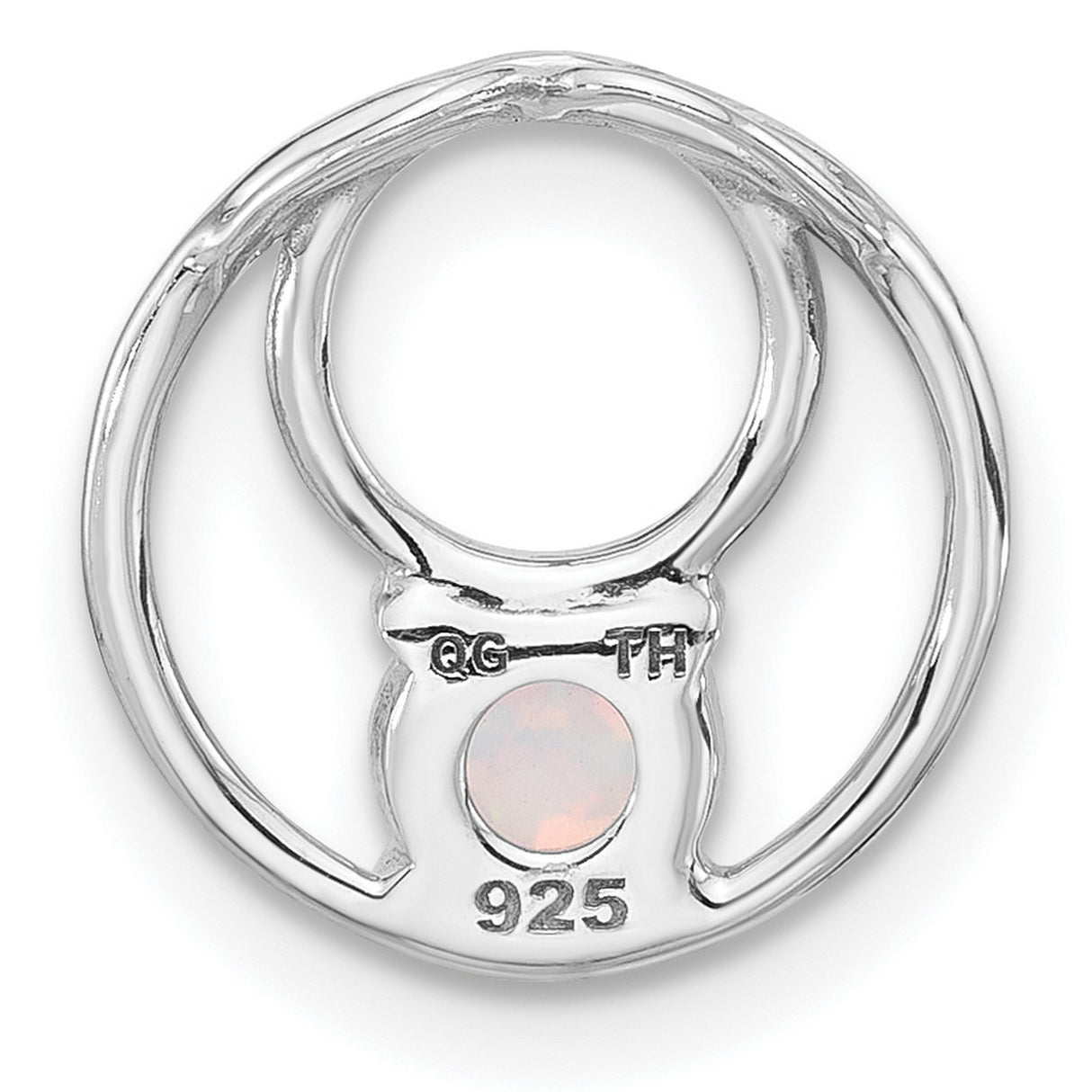 Sterling Silver Opal Pendant with Interlocking Circles Design, Minimalist Spiritual Jewelry for Women