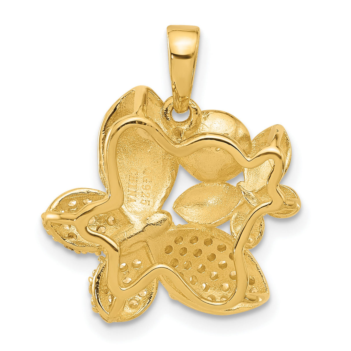 Gold Plated Freshwater Pearl and CZ Butterfly Charm Pendant in Real 925 Sterling SIlver