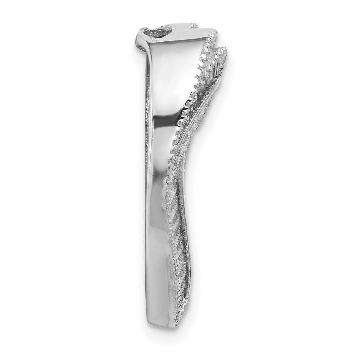 Sterling Silver Heart Pendant with Cubic Zirconia, Open Heart Design, Channel Set Stones