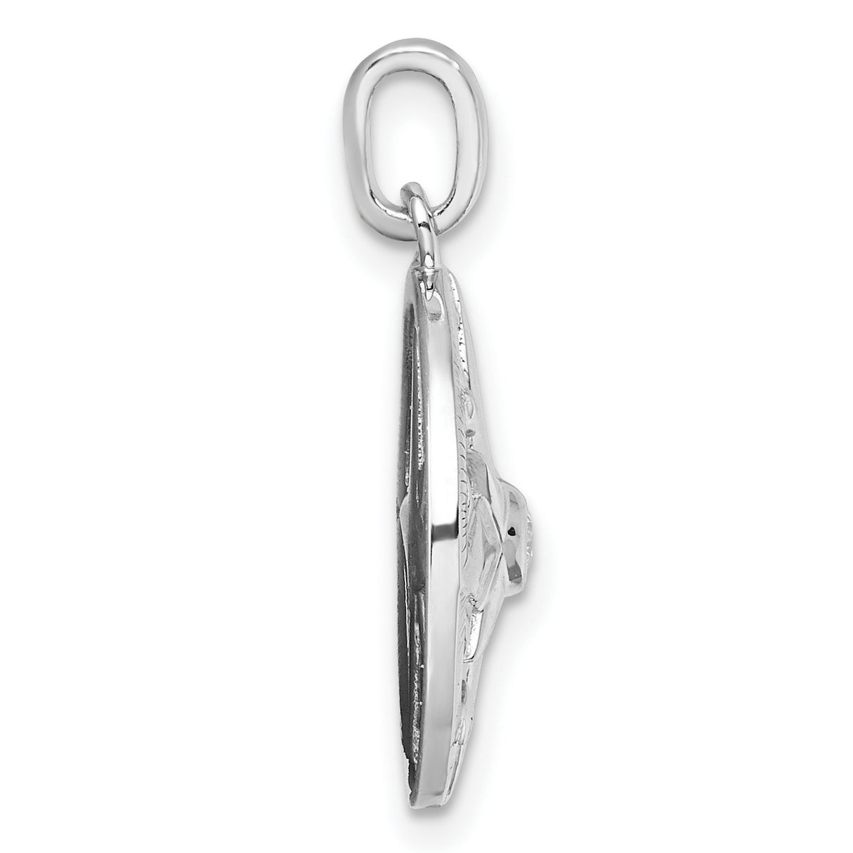 Sterling Silver Compass Rose Pendant with Cubic Zirconia, Nautical Star Design