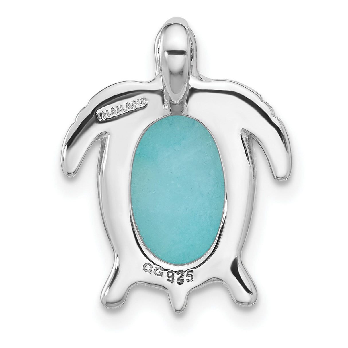 Sterling Silver Sea Turtle Pendant with Turquoise, Nautical Nature-Inspired Jewelry