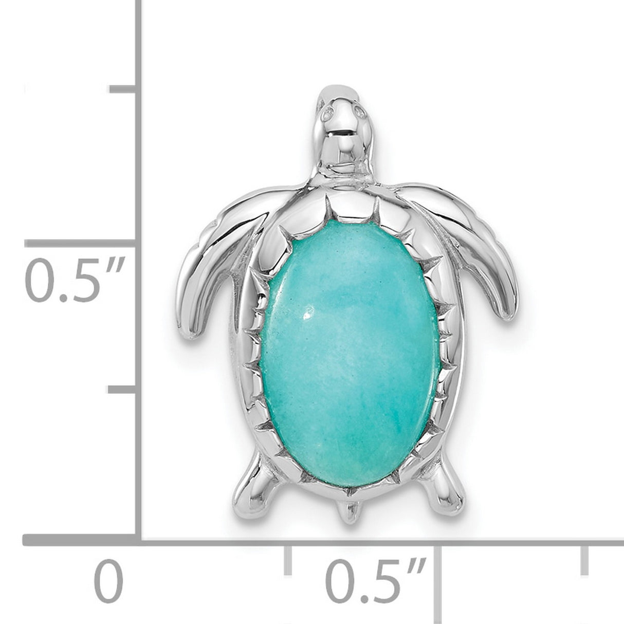 Sterling Silver Sea Turtle Pendant with Turquoise, Nautical Nature-Inspired Jewelry