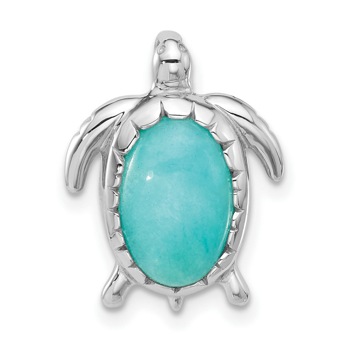 Sterling Silver Sea Turtle Pendant with Turquoise, Nautical Nature-Inspired Jewelry