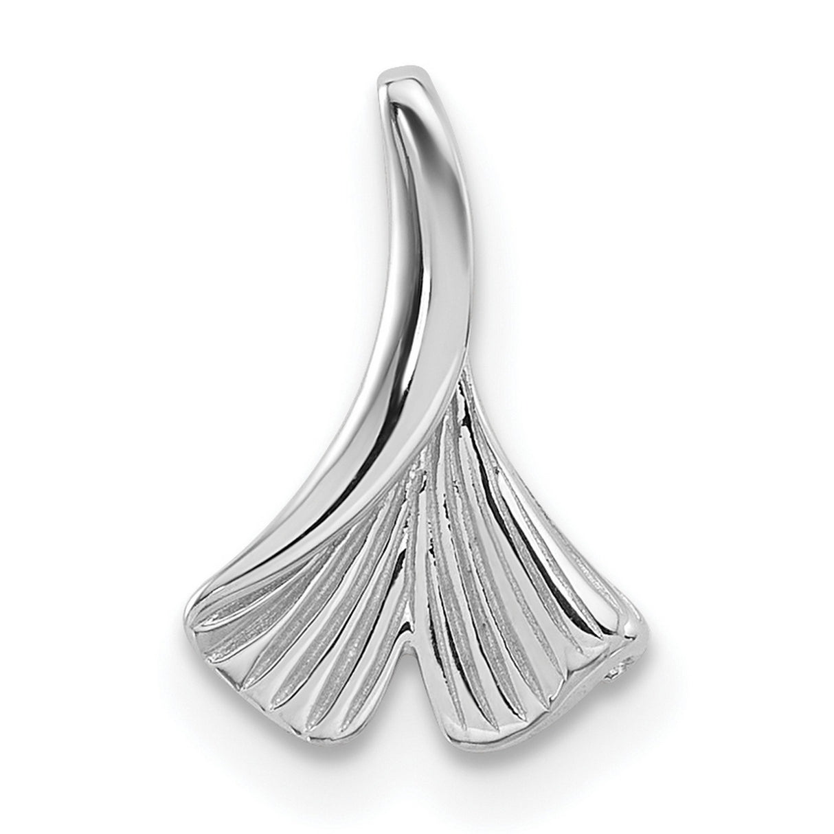 Sterling Silver Leaf Pendant with Textured Detailing, Modern Botanical Design