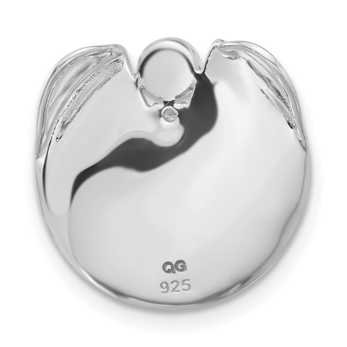 Sterling Silver Disc Pendant with White Pearl and Cubic Zirconia, Hammered Texture, Modern Design