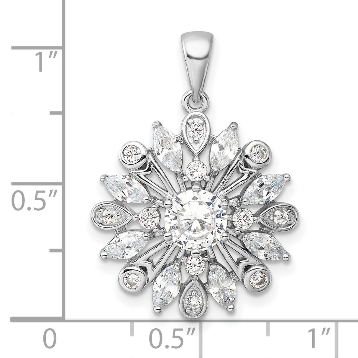 Sterling Silver Snowflake Pendant with Cubic Zirconia, Winter Nature-Inspired Jewelry for Women