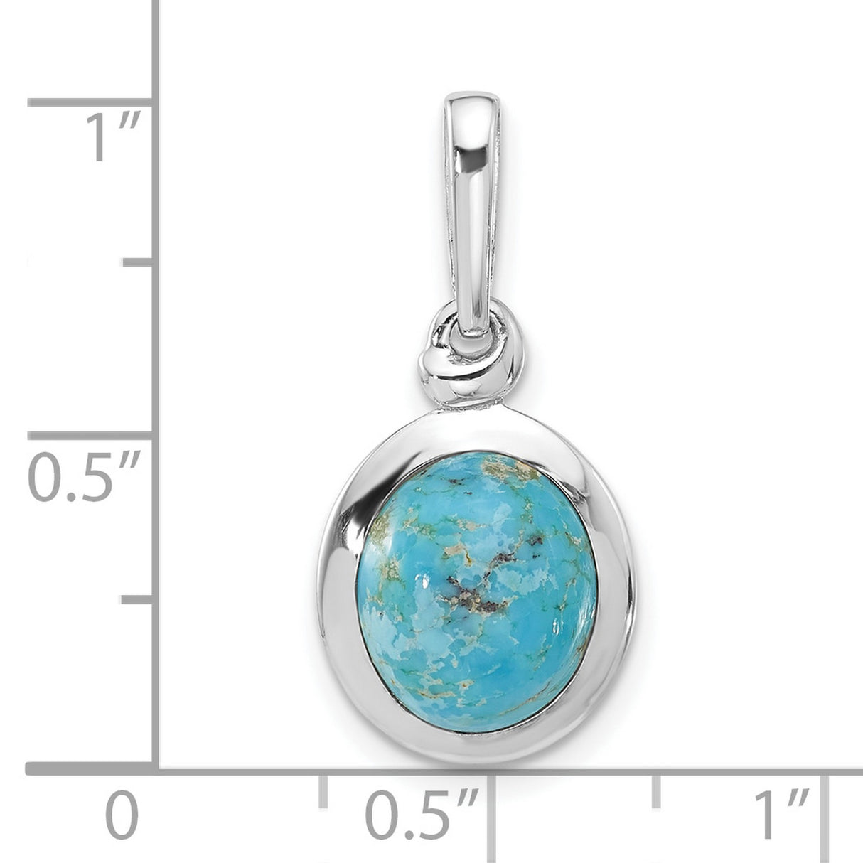 Sterling Silver Oval Pendant with Natural Turquoise, Boho Spiritual Southwestern Style