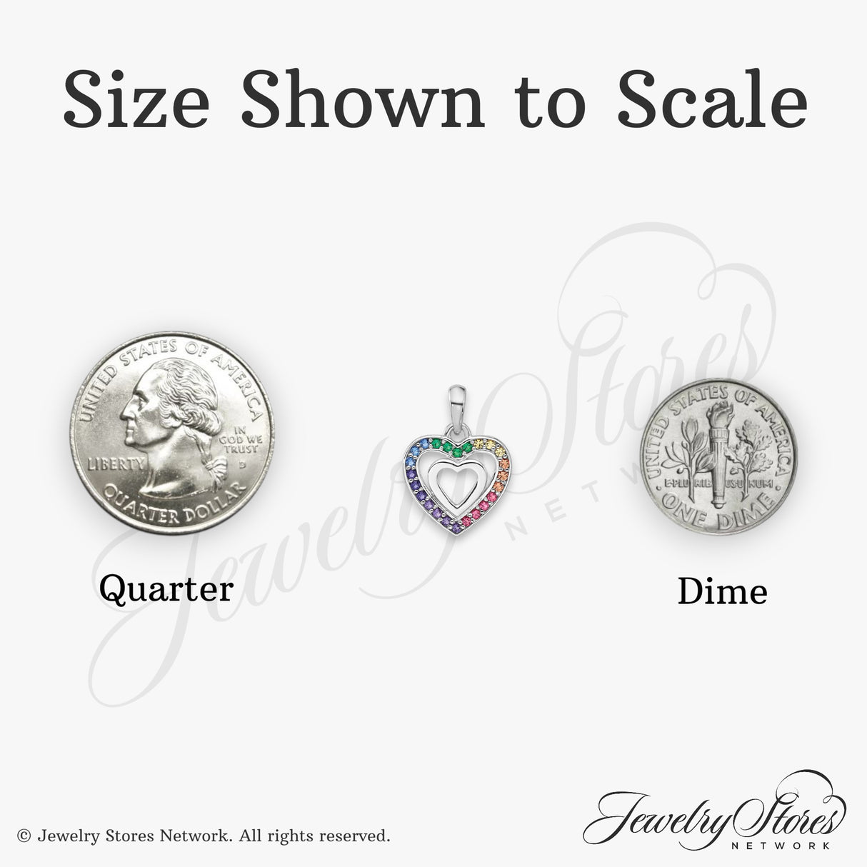 Sterling Silver Triple Heart Pendant with Rainbow Cubic Zirconia, LGBTQ Pride Jewelry