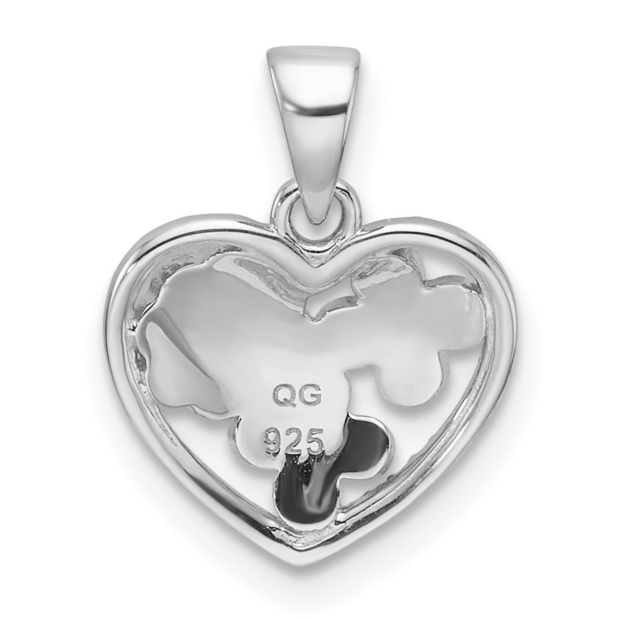 Sterling Silver Heart Pendant with Colorful Enamel Flowers, Floral Charm for Women or Girls