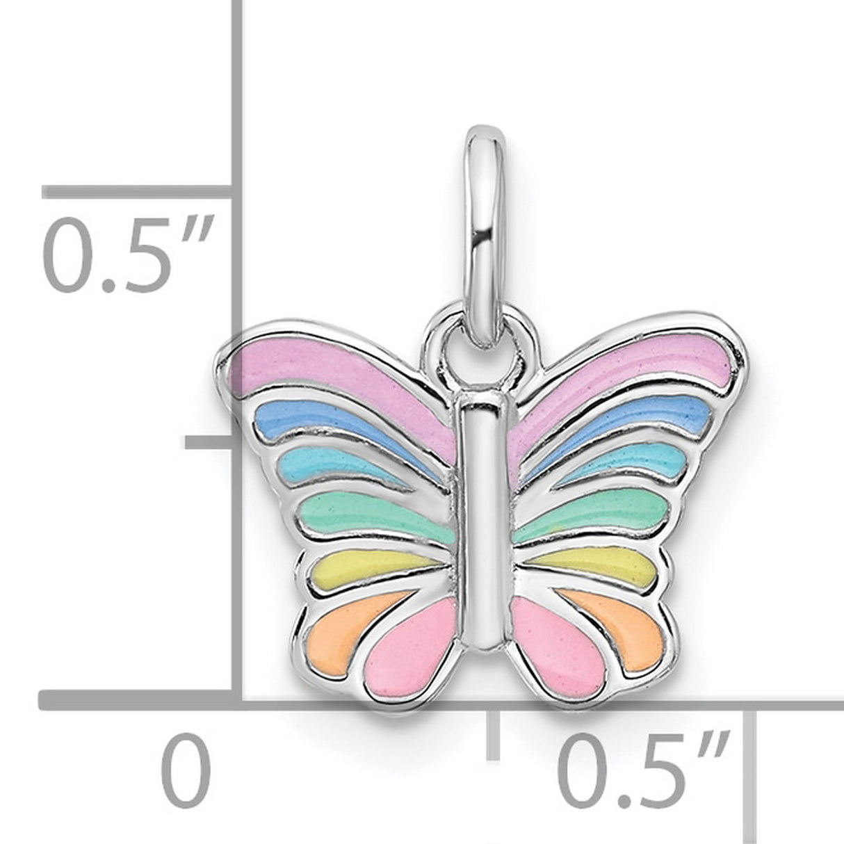 Sterling Silver Butterfly Pendant with Pastel Enamel Wings, Symbol of Transformation and Growth